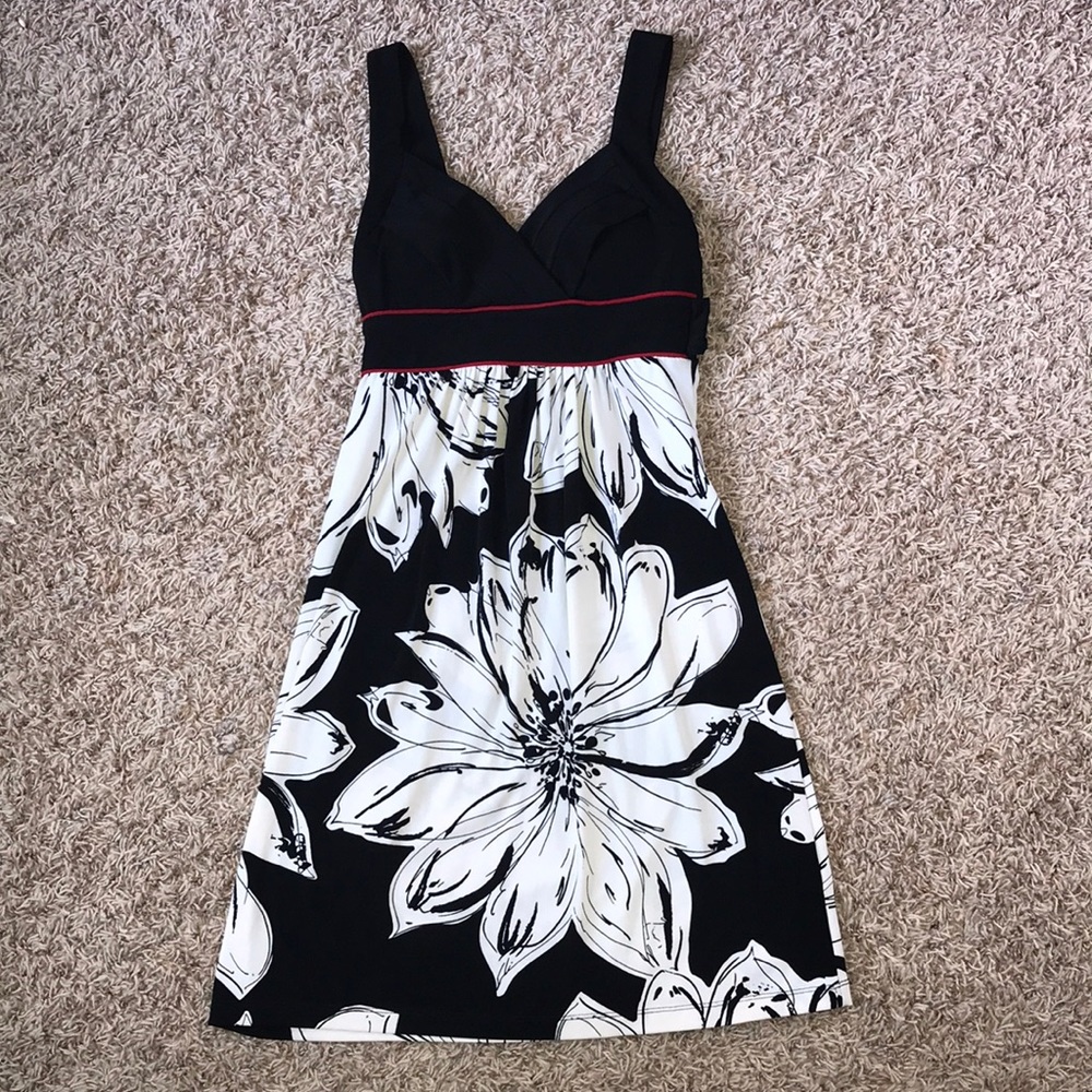 Black and white floral dress